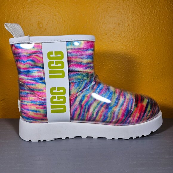 Ugg Classic Clear Mini Pixelate Waterproof Boots Women's Size 5 Multicolor - Picture 7 of 9